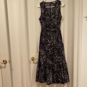 Poetry Black and Cream Leaf Maxi Dress